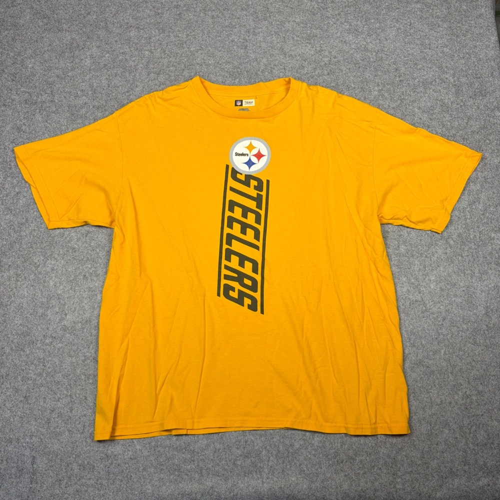 NFL Team Apparel Pittsburgh Steelers T-Shirt Mens XL Gold Short Sleeve Graphic